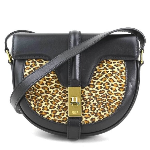Auth CELINE Small Besace Shoulder Bag Black - Picture 1 of 14